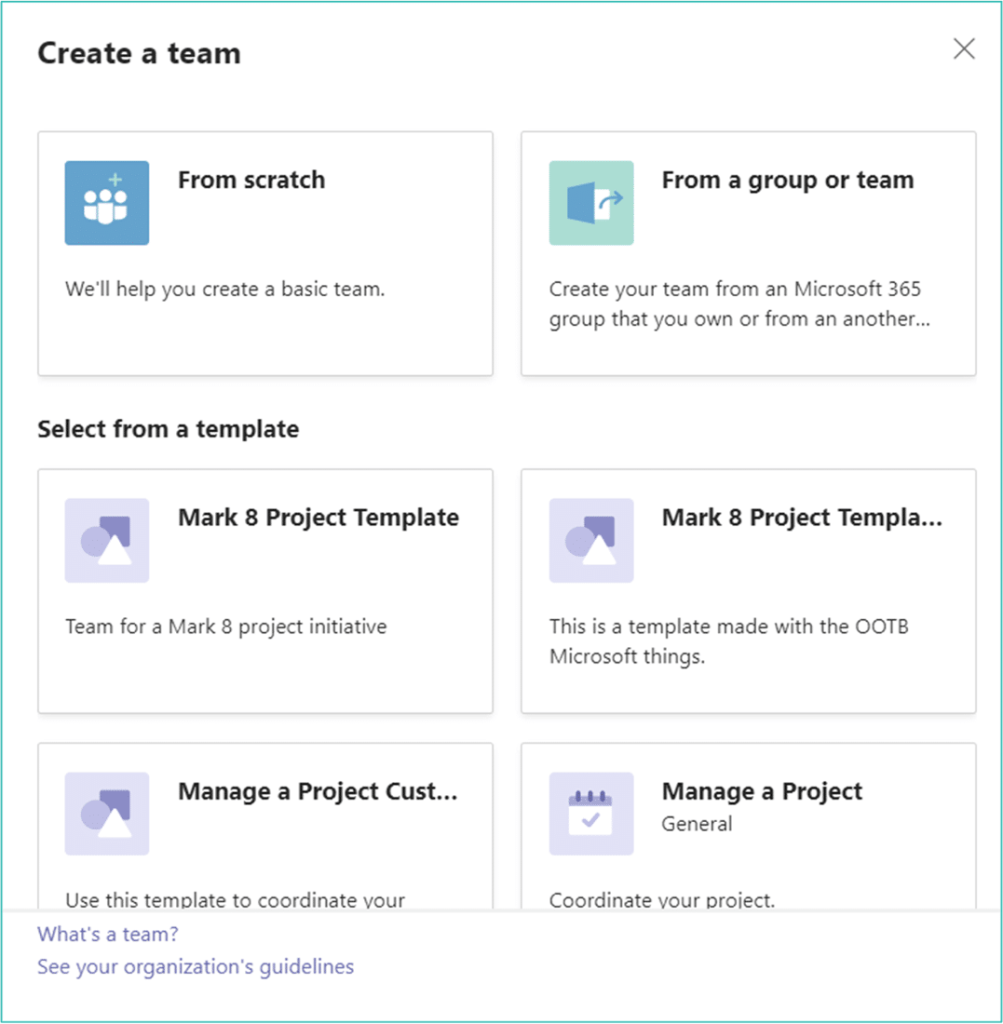 lifecycle management - ms teams templates