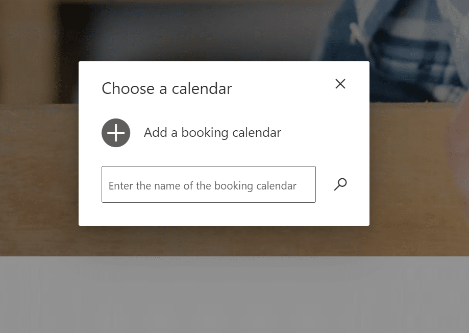 add a calendar with microsoft bookings 