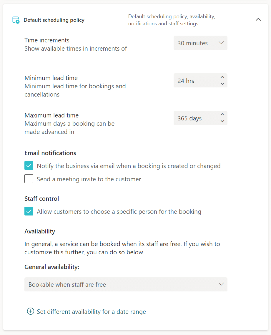 scheduling policies
