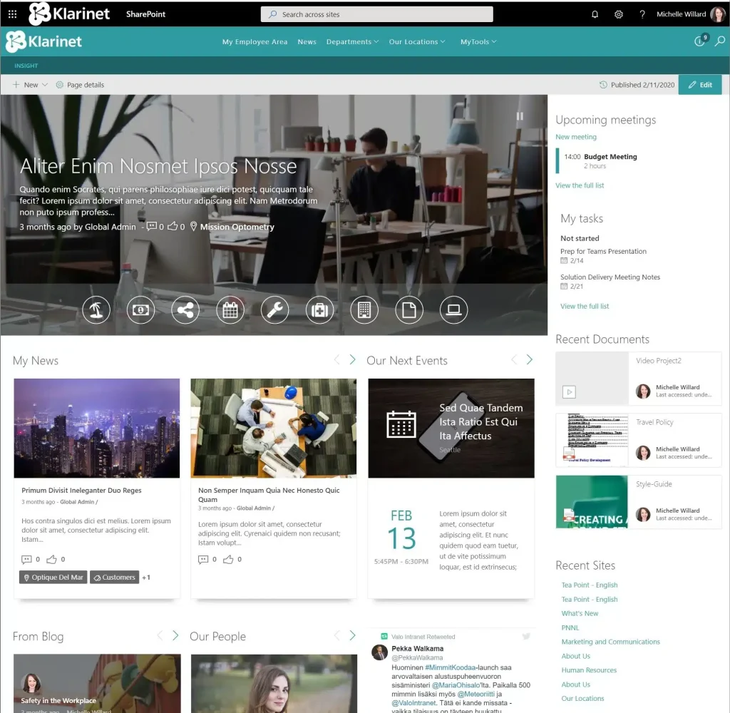 sharepoint intranet content grouping