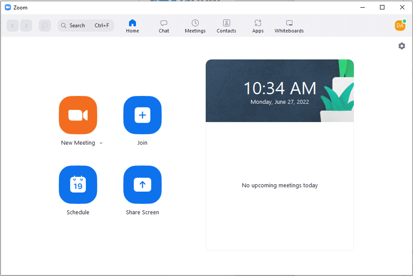 video conferencing tool – schedule a meeting within the zoom application